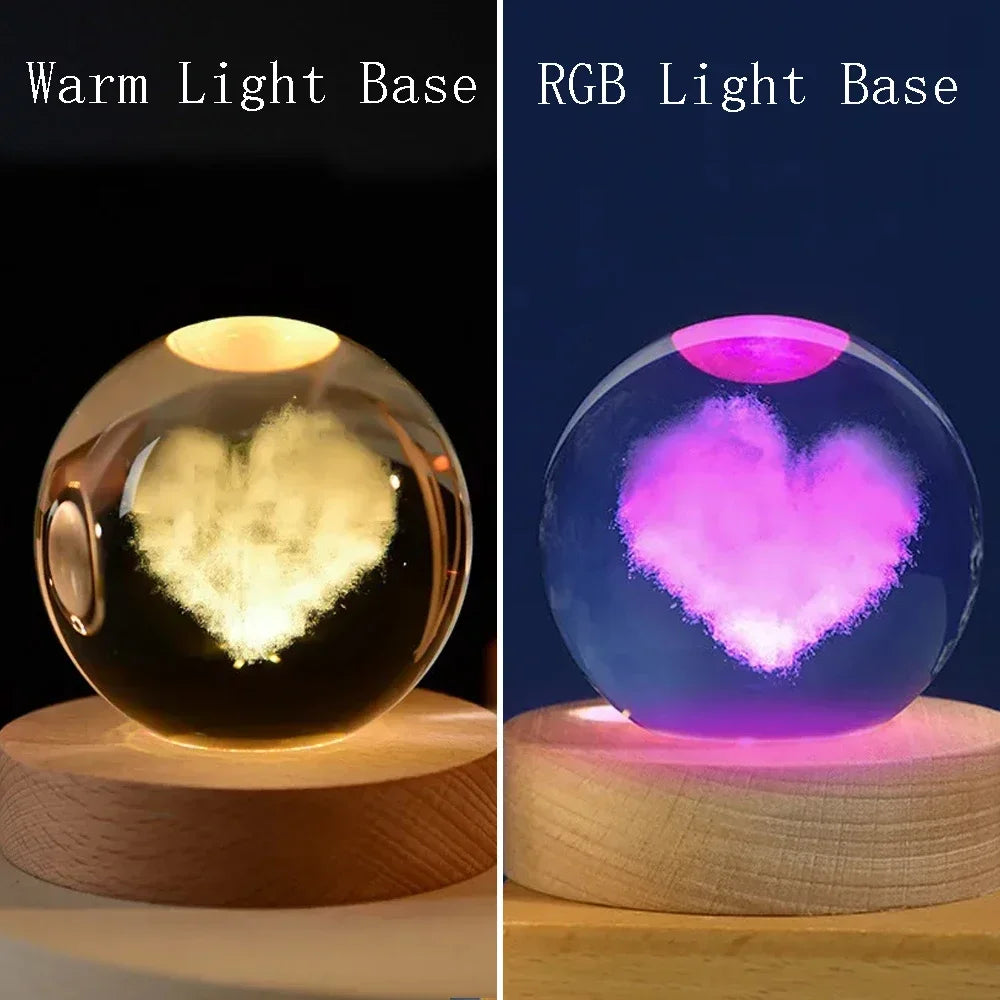 ChillShopᵀᴹ 3D Crystal Ball Night Light – Solar System Globe Lamp
