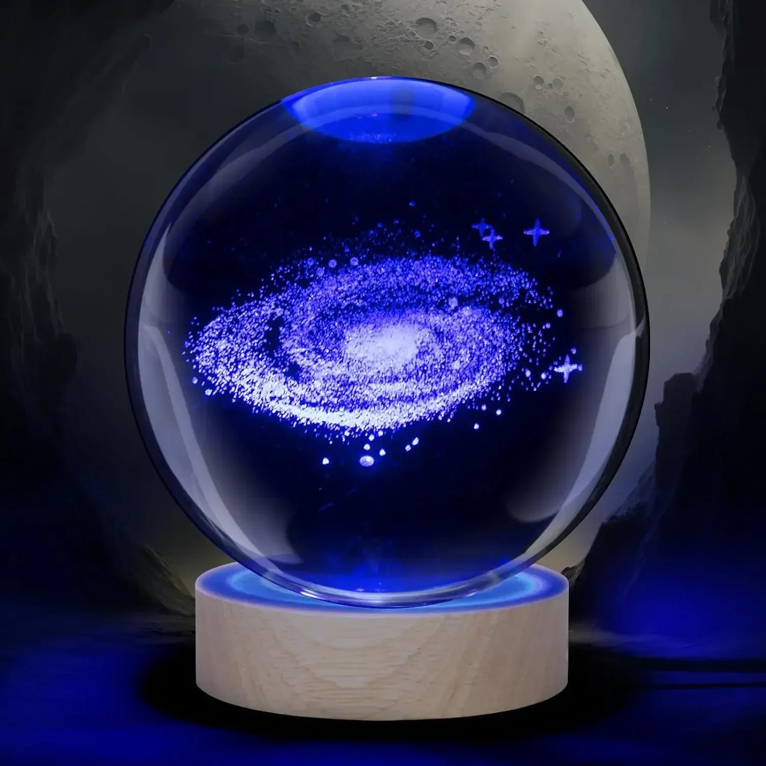 ChillShopᵀᴹ 3D Crystal Ball Night Light – Solar System Globe Lamp