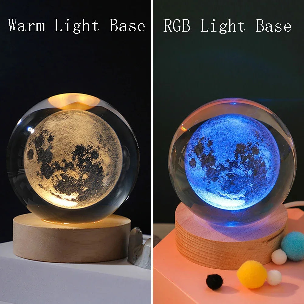 ChillShopᵀᴹ 3D Crystal Ball Night Light – Solar System Globe Lamp