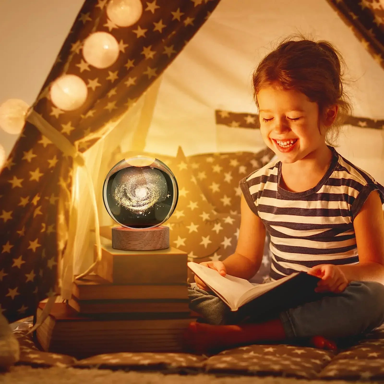 ChillShopᵀᴹ 3D Crystal Ball Night Light – Solar System Globe Lamp