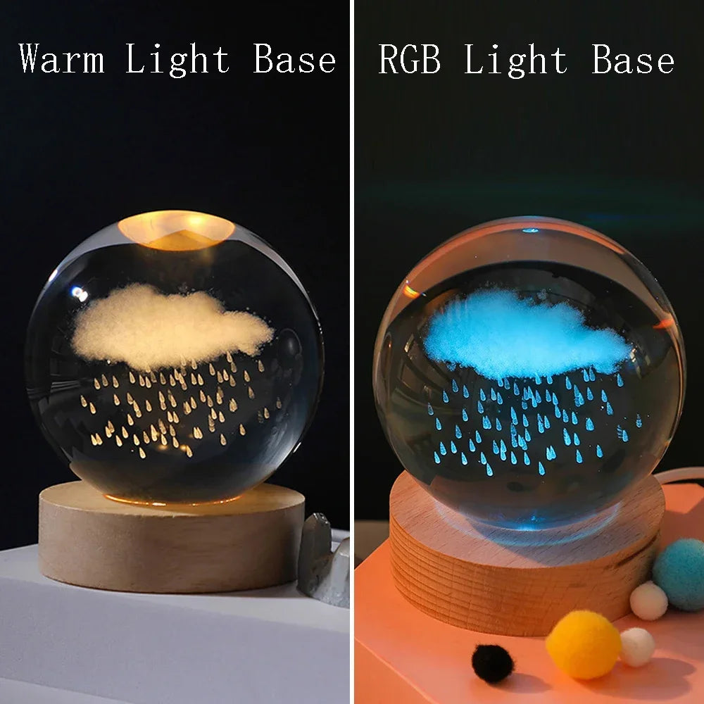 ChillShopᵀᴹ 3D Crystal Ball Night Light – Solar System Globe Lamp