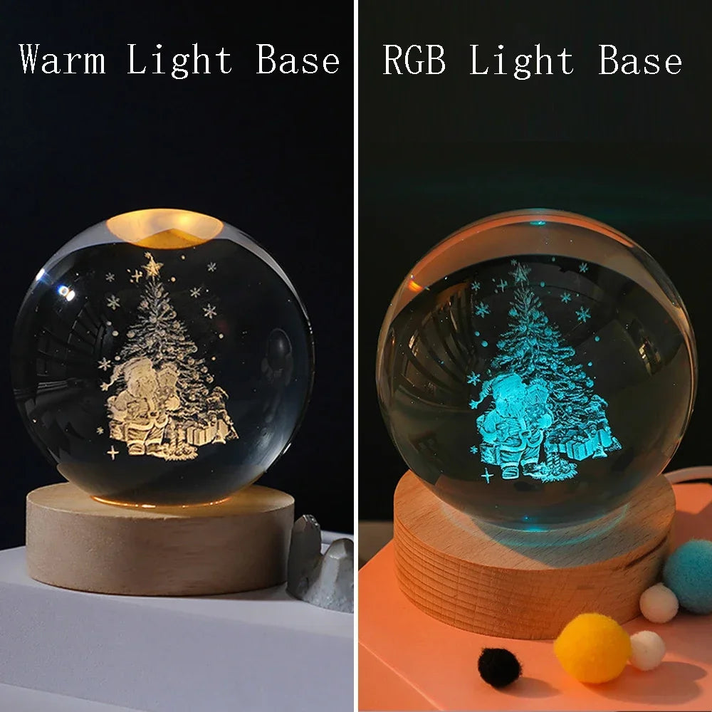 ChillShopᵀᴹ 3D Crystal Ball Night Light – Solar System Globe Lamp