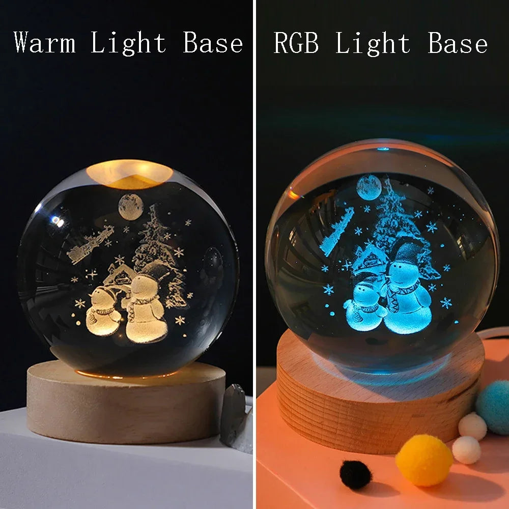 ChillShopᵀᴹ 3D Crystal Ball Night Light – Solar System Globe Lamp